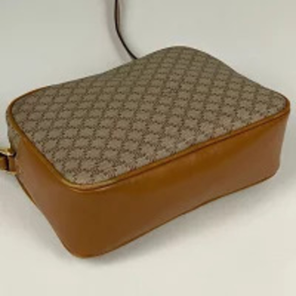 Celine Macadam shoulder beige Belt Body Bum canvas Crossbody bag cross Tan